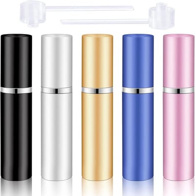 Set van 5 Draagbare Parfumverstuivers, Mini Spray Flesjes van 5 ml voor Reizen, Lekvrij en Handig voor Parfum en Geurverfrissers