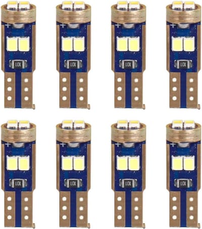 8x T5 W3W Canbus LED Lampjes voor Dashboard en Interieurverlichting