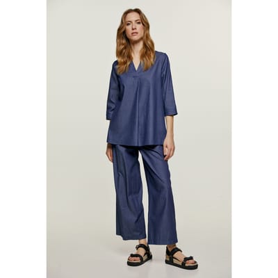 Denim V Hals Top