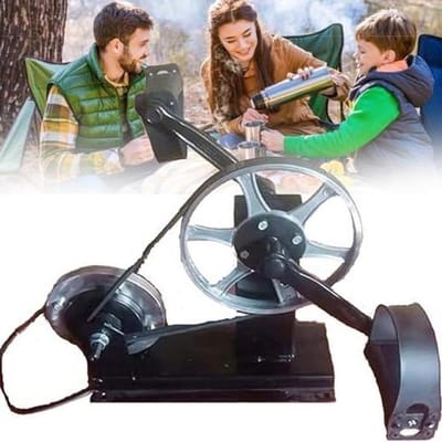 Draagbare Hometrainer - Stroom Generator - Thuis Trainen Opladen - Automatische Weerstand - 34 x 15 x 35 cm - Zwart