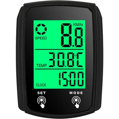 Compteur de vélo filaire LED numérique Compteur de vitesse Odomètre Écran tactile Ordinateur de cycle Étanche avec rétroéclairage pour Black