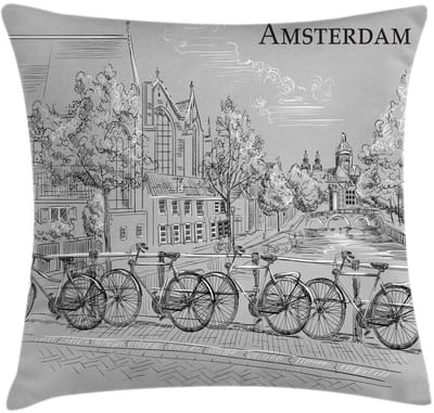 ABAKUHAUS Amsterdam Kussenhoes – Fietsen Kanaal – 45x45 cm