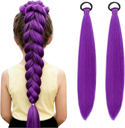 Paarse Haarstrengen voor Vlechtwerk en Haakwerk, Zijdeachtig en Laag Temperatuur, Perfect voor Cosplay en Carnaval