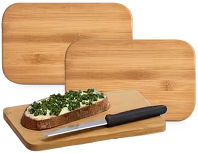Zeller broodplankjes/snijplanken - 3x stuks - bamboe hout - 14 x 22 cm - rechthoek - ontbijten