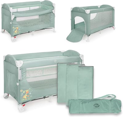 Reiswieg 3-in-1 Kinderbed met Inklapbare Hoogtes en Zij-ingang - Comfortabel en Veilig