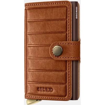 Secrid Premium Miniwallet Emboss Lines pasjeshouder cognac