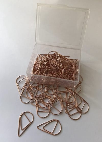 Knaak Paperclips - Druppelvorm - Koperkleurig - 2,5 cm - 50 Stuks - Uniek Design - Stevig & Stijlvol