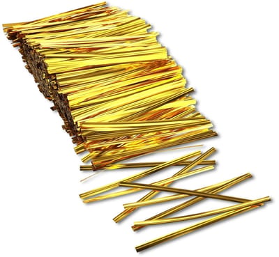 Dailygoods- Sluitbanden Gouden Metalen - Kabelbinder voor Zakjes - Twist Ties - Bindbanden voor Bakkerij - 1000 Stuks - 10 cm - Kabelbinders