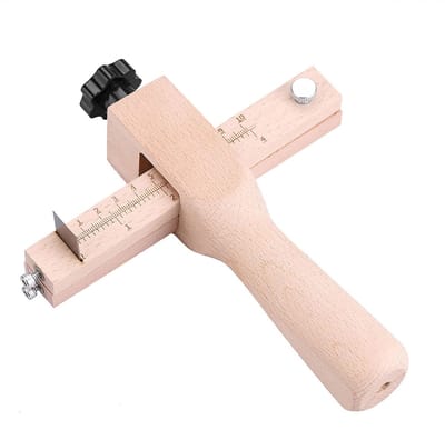 Dailygoods- Gordelsnijder met glasbreker - Verstelbare Afstripper - Houtsnijgereedschap - Snijbreedte 0-10 cm - Hoogwaardig Hout - Duurzaam en Robuust - Snijgereedschap
