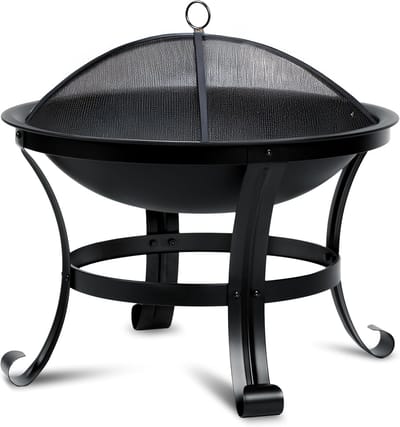 Vuurschaal Buiten - Open Haard Tuin - Gezellige Avonden - Gepoedercoat Staal - 60 cm Diameter - Zwart