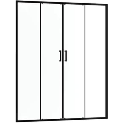 Aurlane - Douche Schuifdeur Factory 160 X 200cm - Zwart Profiel - 6 Mm Helder Glas
