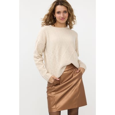 EsQualo Sweater Melange Biscuit Maat: XS | Sweaters Outlet | Dames | Beige