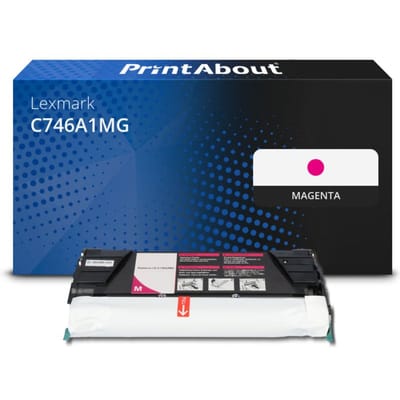 PrintAbout huismerk Toner C746A1MG Magenta Geschikt voor Lexmark