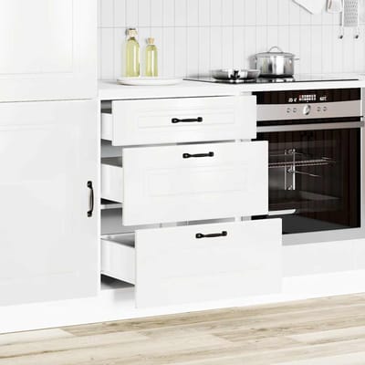 vidaXL - Onderkast - "Kalmar" - Hoogglans - Wit - Bewerkt - Hout