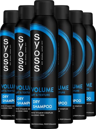 Syoss Volume - Droogshampoo - Haarstyling - Extra Dag Frisheid - Extra Volume - Zonder Siliconen - Voordeelverpakking - 6x200 ml