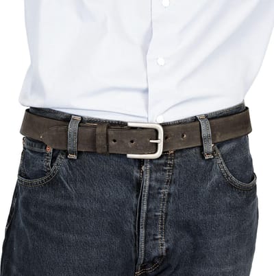 Leren Riem Matzwart Van 3,5 cm Breed - Dames Riem Of Heren Riem - Maat 115 cm (Taillemaat tot 100 cm)