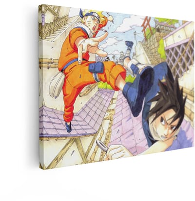 Artaza Canvas Schilderij Naruto - 80x60 cm - Wanddecoratie Anime Sasuke - Muurdecoratie Jongenskamer - Decoratie Japan