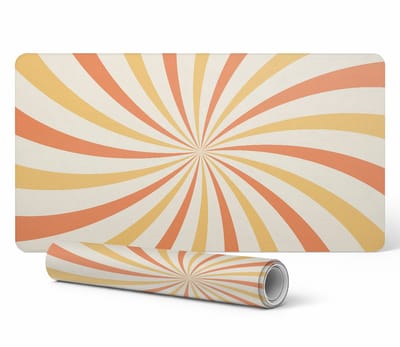 Antislip muis- en toetsenbordmat met retro draaiende strepen, 90x45 cm