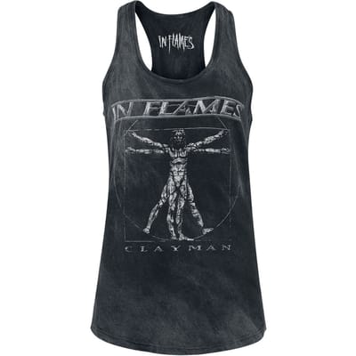 In Flames Top - Clayman Vitruvian - S tot 4XL - voor Vrouwen - zwart