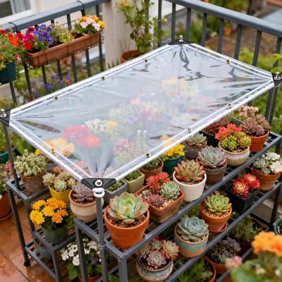 Afdekzeil Transparant PVC - Dekzeil Waterdicht - Bescherming Tuinmeubelen - Dubbellaagse Randafwerking - 230cm x 120cm - Transparant
