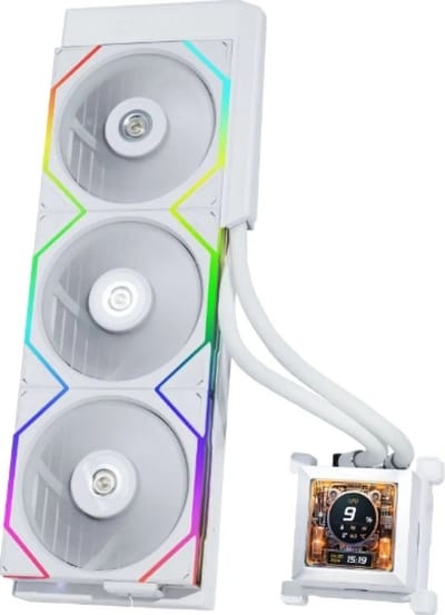 Lian Li HydroShift LCD 360S White - Vloeistof-koelsysteem processor afmeting radiator: 360 mm - voor Intel LGA: 1700 - AMD AM5, AM4 - 3x 120 mm FDB fans - wit