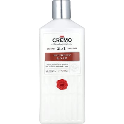 Cremo, 2 In 1 Shampoo & Conditioner, No. 08, Bourbon & Oak, 16 fl oz (473 ml) white