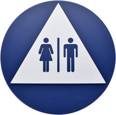 Toilet Symbool - Sanitair Teken - Duidelijke Bewegwijzering - ADA-conform met Braille - 38 cm Rond