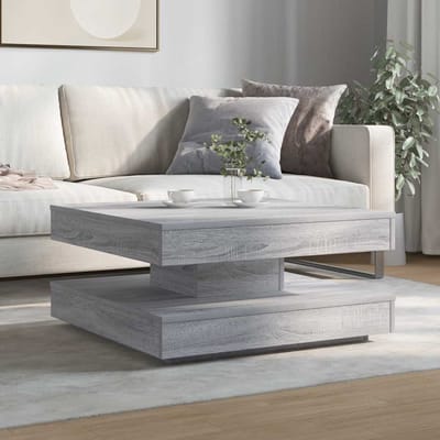 vidaXL - Salontafel - 360 - graden - draaibaar - 70x70x34,5cm - grijs - sonoma - eiken
