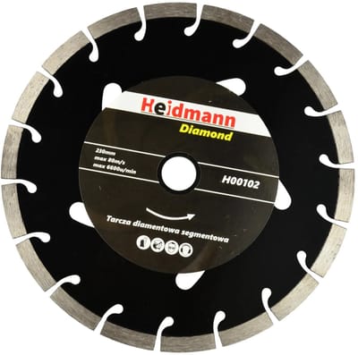 Heidmann Diamantschijf - Gesegmenteerd - 230 mm - Voor Nat en Droog Gebruik - Zwart