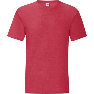 Fruit of the Loom Iconisch T-shirt voor heren (set van 5) (Heide Rood)