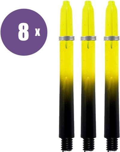 ABC Darts - Dart Shafts - Kunststof Black V Geel - Medium - 8 sets