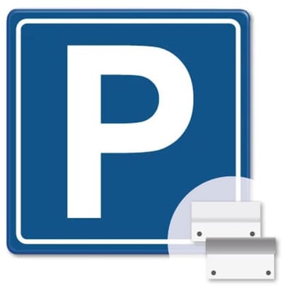 Verkeersbord Parkeren - E04 - Weerbestendig Aluminium - 40x40 cm - Bevestiging: Met muur-/ wandmontage beugels