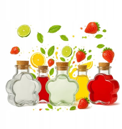 5x Glazen Flesjes DAISY 150ml - Decoratief, Liker, Cadeau