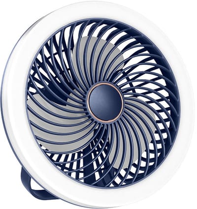 Bureauventilator/plafondventilator/wandventilator - met afstandsbediening en verlichting - 3 windsnelheden - 360° draaibaar. Geschikt voor auto's/slaapkamers/kantoren/kinderwagens/camping.