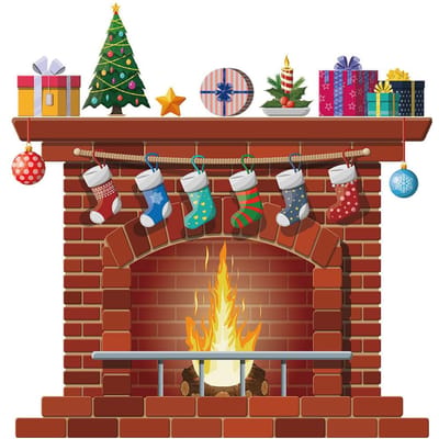 Kerst Open Haard Muurstickers DIY Huisdecoratie Woonkamer Sticker Slaapkamer Decoratie Kinderkamer brown