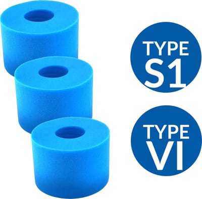 3x Jacuzzi Filter Cartridge - Uitwasbaar - Duurzamer - Geschikt voor Intex Type S1 & Bestway Type VI - Foam Filter voor Jacuzzi Onderhoud