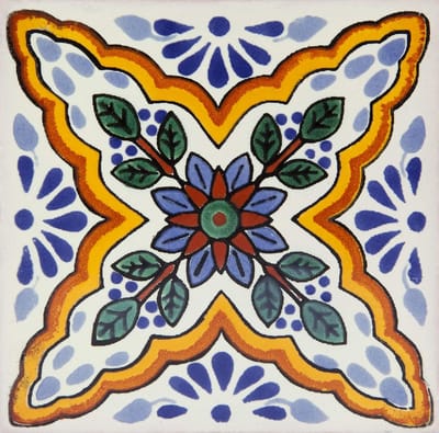 Keramische Wandtegels - Decoratieve Tegels - Keuken Badkamer - Handgemaakt Uniek Patroon - 10x10 cm - Blauw Geel Wit