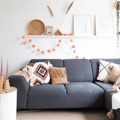 Cotton Ball Lights - LED lichtslinger voor binnen - Handgemaakt en Fairtrade - 35 lampjes - Rose