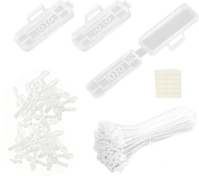 Dailygoods - OMJMYY 200 stuks kabeletiketten, herkenningsdoos met 200 herbruikbare kabelbinders, kabelbelettering, clip, waterdicht, transparant, van alle soorten kabels, voor etikettering en sortering