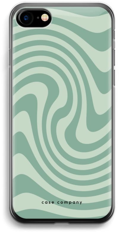 Case Company® - Hoesje geschikt voor iPhone SE 2020 hoesje - Swirl Groen - Soft Cover Telefoonhoesje - Bescherming aan alle Kanten en Schermrand