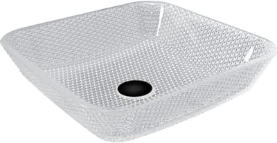 Mexen Mika glazen opzetwastafel 40 x 40 cm, transparant - 24104000
