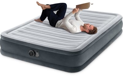 Intex Comfort Plush luchtbed | Twijfelaar | 191 x 137 x 33 cm | Inclusief bijpassend hoeslaken + reparatiekit + twee hoofdkussens