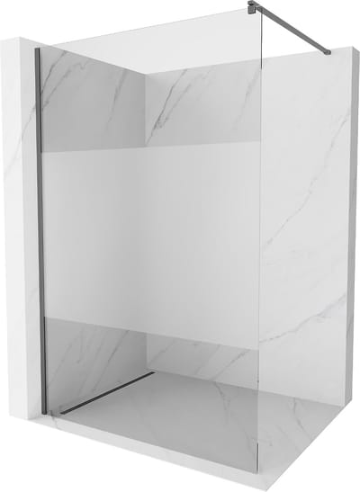 Mexen Kioto douchewand Walk-in 70 x 200 , transparant/frost 8 mm, gun metal - 800-070-101-95-35