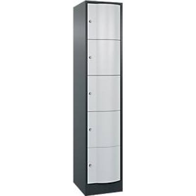 C+P lockerkast Resisto, 1 vak, 5 vakken, B 396 x D 540 x H 1950 mm, antracietgrijs/lichtgrijs