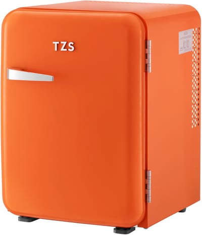 TZS First Austria Mini koelkast - Minibar - 40 liter - Vrijstaand - Volledig stil 22dB - Retro - Oranje