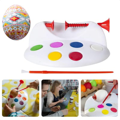 Cheqo® Eierverfmolen Set - Eieren Verven - Pasen - Creatief Speelgoed voor Kinderen - Inclusief Penseel en Verf