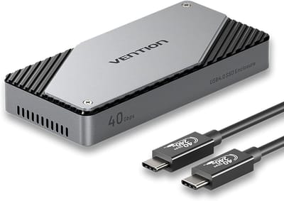 NVMe SSD Enclosure - M.2 Behuizing - Snelle Data Transfer - Met Koelventilator - 11.7 cm - Grijs