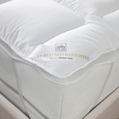 Vitality Pur Duo-Bed Matrastopper – 90x190 cm - Vochtregulerende topper – Rondom Elastiek - Ademend & Wasbaar
