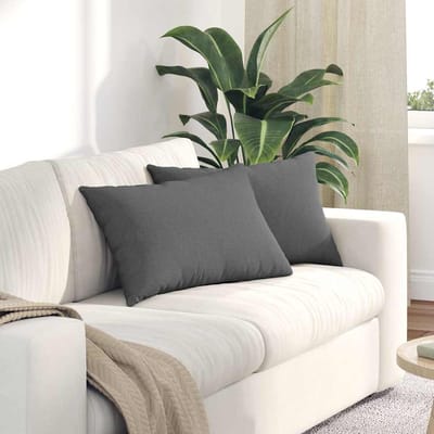 vidaXL - Zitkussens - 2 - st - Stof - Donkergrijs - 60 - x - 40 - cm