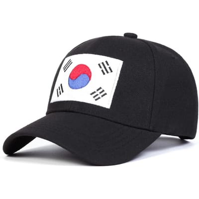Unisex Koreaanse Vlag Borduurwerk Baseballpetten Lente Herfst Buiten Verstelbaar Casual Petten Zonbescherming Pet Sportpet black